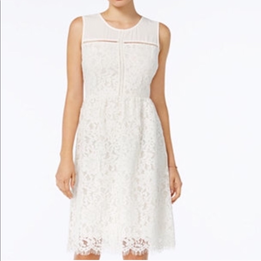 Maison Jules NWOT Floral Pattern Lace White Dress